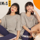 上衣IM45BDC1 爱美丽春夏正品 纯棉少女孩宽松外穿家居服短袖 21新款