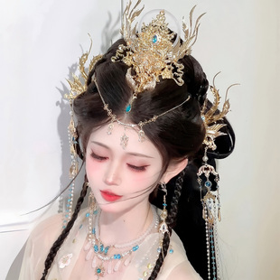 大无汉风【仙羽】原创古风日常唐制汉服头饰仙气异域头冠发饰套装