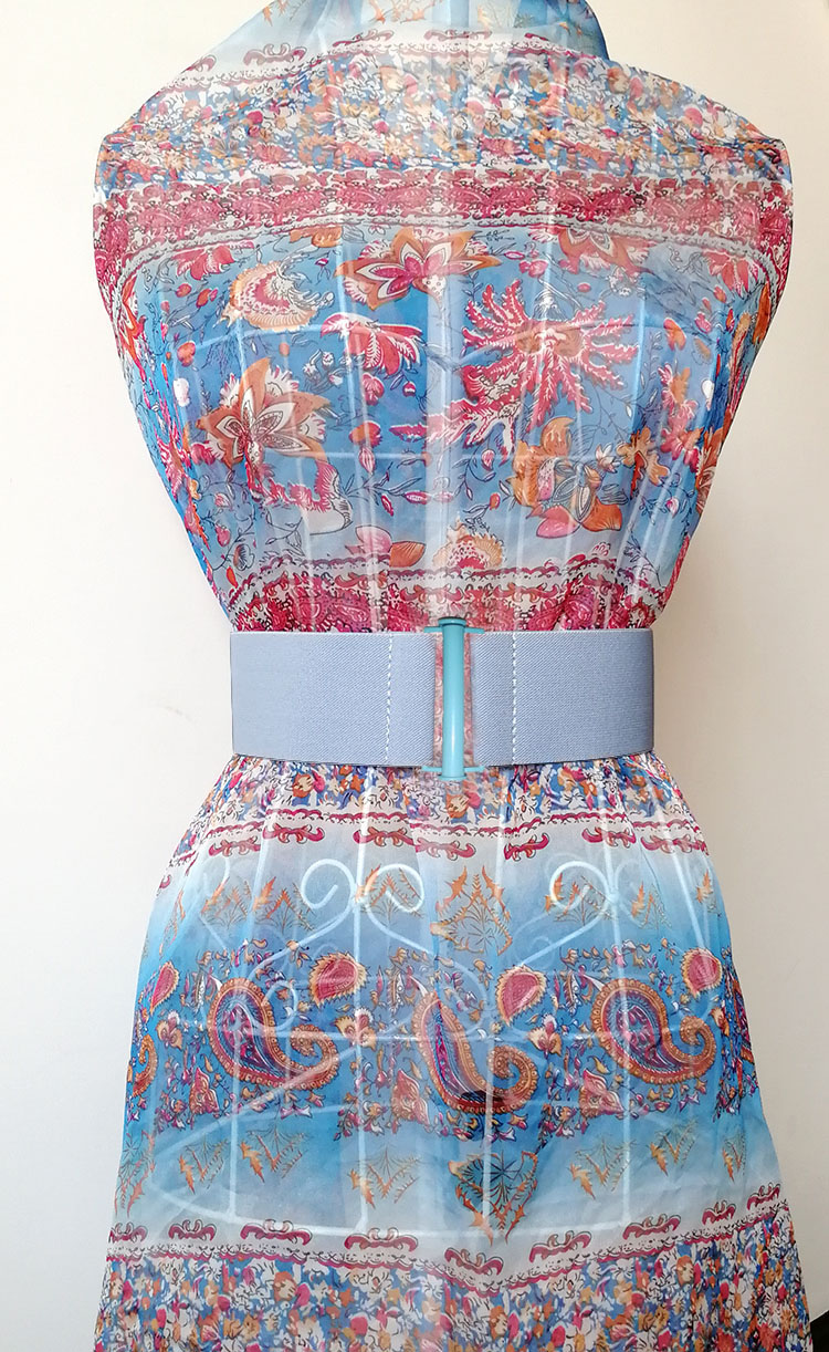 天蓝色收腰百搭风无痕松紧装饰带