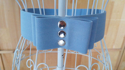 新款6厘米天蓝色松紧定做宽腰封