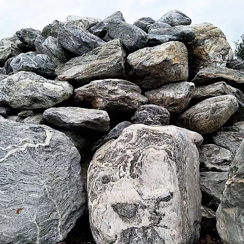 泰山石天然原石鱼池雪花石头驳岸水池假山石景观石园林庭院雪浪石