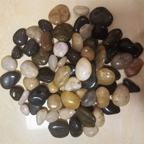 天然鹅卵石五彩石鱼缸专用精抛雨花石子变压器过滤石头2斤1-3公分