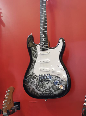 变形虫黑色电吉他佩斯利桐木琴体烤枫琴颈科技木指板定制电吉他