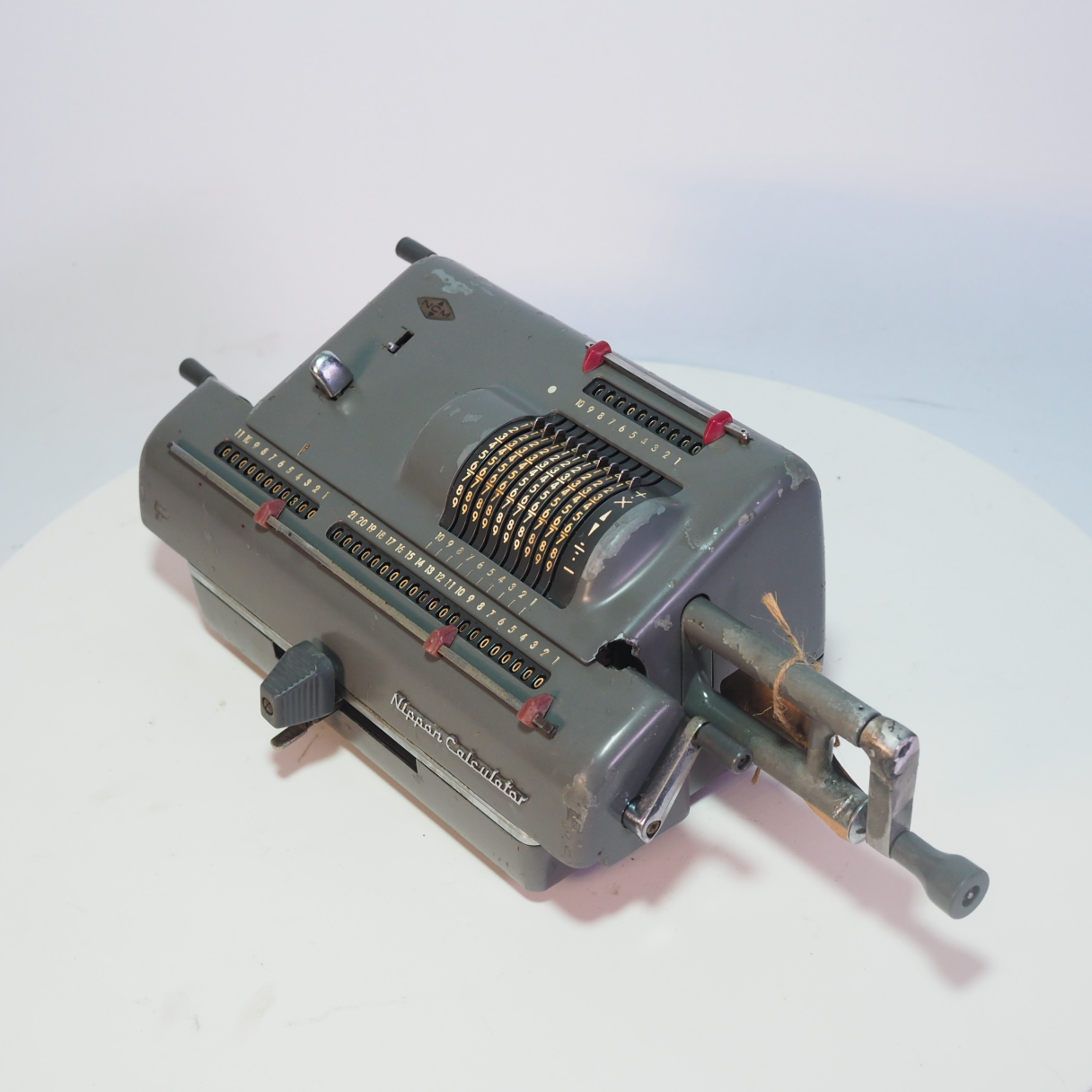 古董日本Nippon SM21 机械手摇计算器功能ok修复品文旅收藏软装