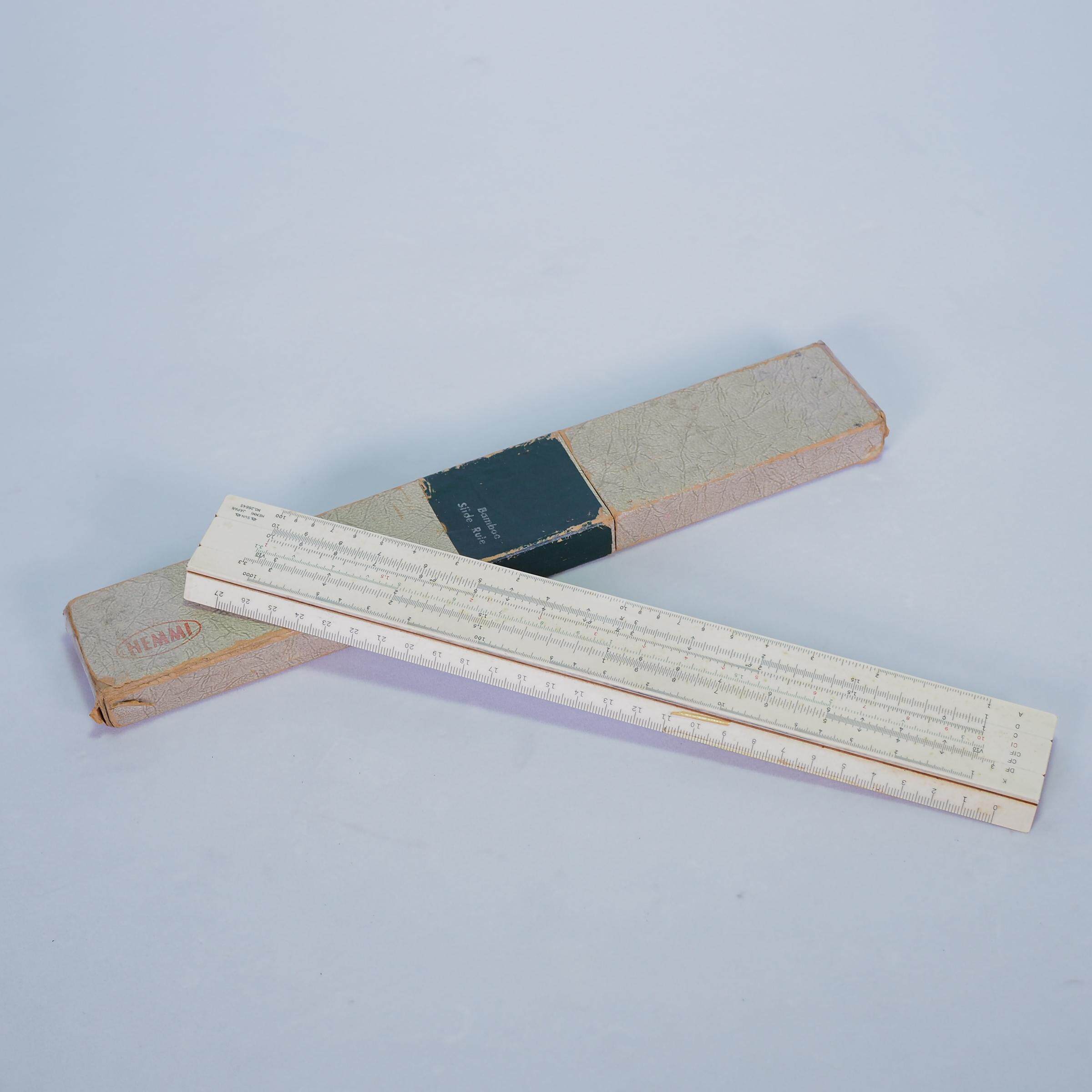 带盒子老式对数计算尺