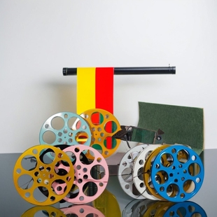 怀旧金属16毫米16mm电影胶片夹胶片片轮片盘直径31.5cm家装 摆件