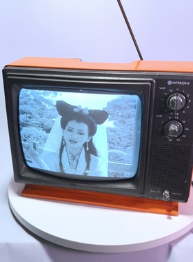 怀旧老式12寸黑白电视机文旅摆件