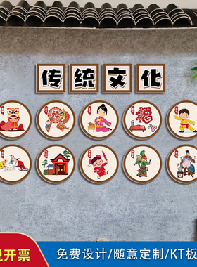 非遗文化传承国粹传统节日墙展板