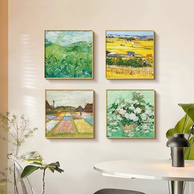 梵高世界名画餐厅背景墙装饰画