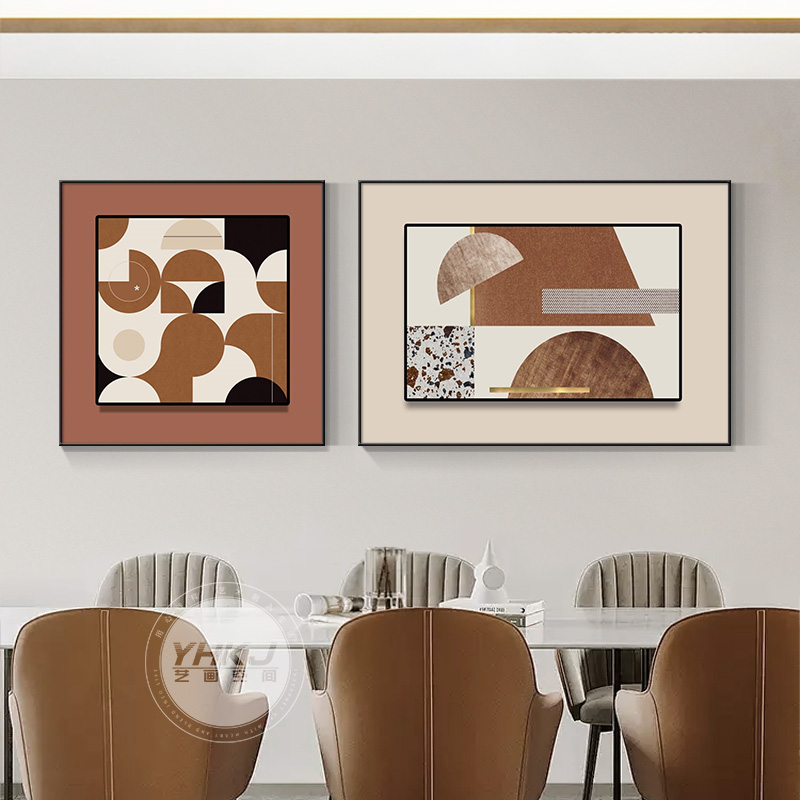 现代轻奢抽象艺术客厅装饰画