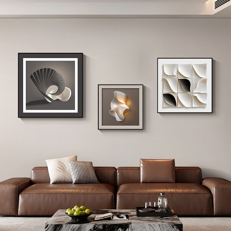 现代简约客厅装饰画高级感艺术沙发背景墙挂画法式抽象组合墙壁画,家居饰品,现代装饰画,淘宝优惠券,粉丝福利购,淘宝优惠卷