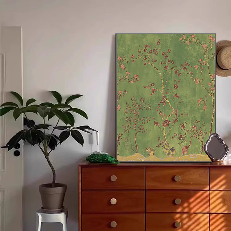 法式复古客厅装饰画高级感中古风艺术沙发挂画玄关卧室床头柜壁画图片