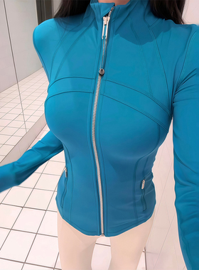 luqi lulu断货王 夏威夷蓝银拉链Defina立领夹克瘦身修身运动外套