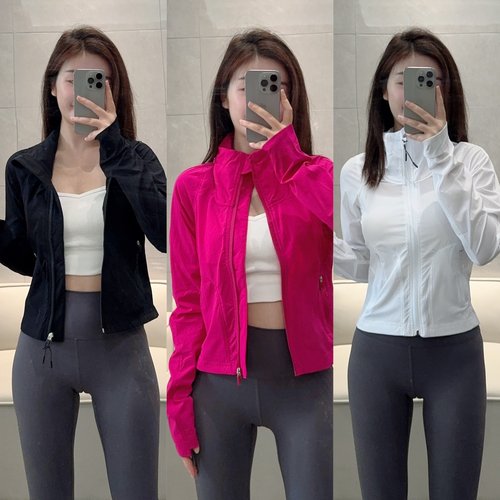 luqi lulu春夏防晒衣短款徒步夹克女春秋显瘦运动外套透气