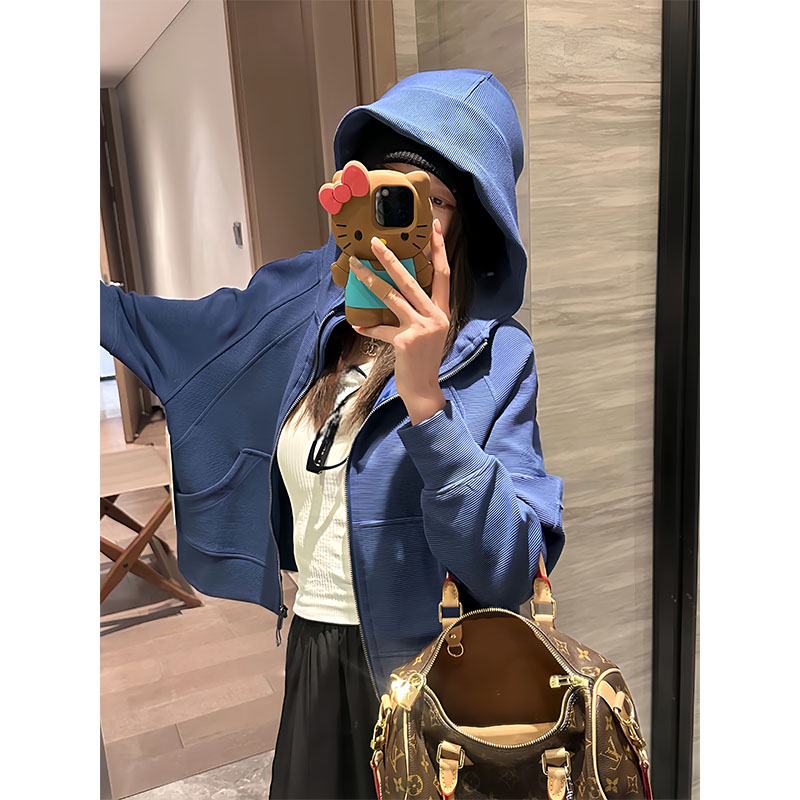 luqilulu老钱风华夫格卫衣套装图片