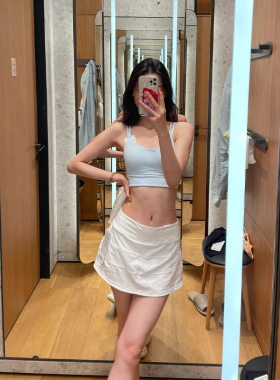 luqi lulu瑜伽短裙高尔夫运动弹力健身三褶网球裙防走光中腰百搭