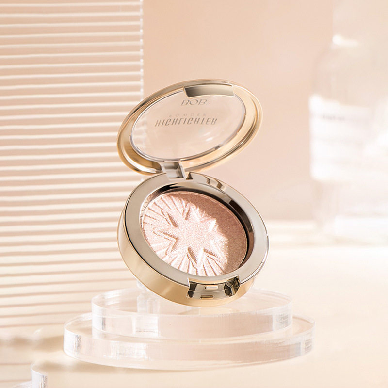 BOB浮雕高光粉修容盘闪粉脸部生姜色偏光水光学生女