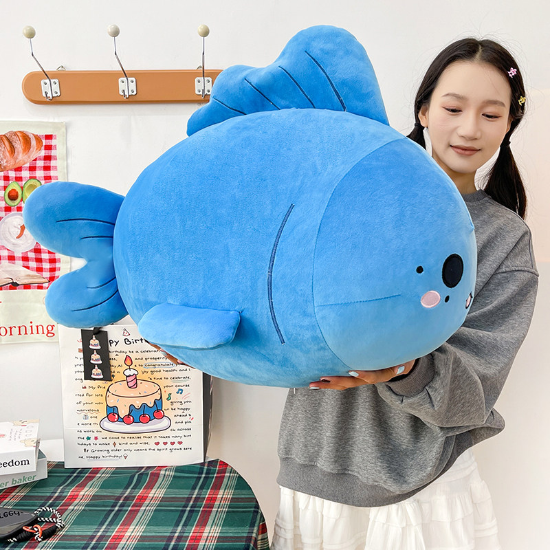 可爱卡通蓝色极速小鱼毛绒玩具鱼形抱枕挂件玩偶公仔布娃娃礼物女