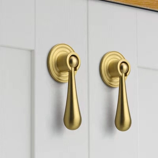 新中式家具拉手单孔吊坠拉手黄铜拉手柜门抽屉水滴拉手压铸铝拉手