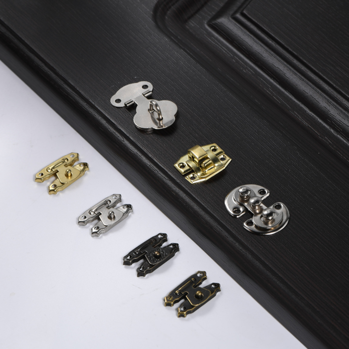 仿古青古铜工艺品木盒搭扣首饰盒配件小箱扣包装盒游标扣