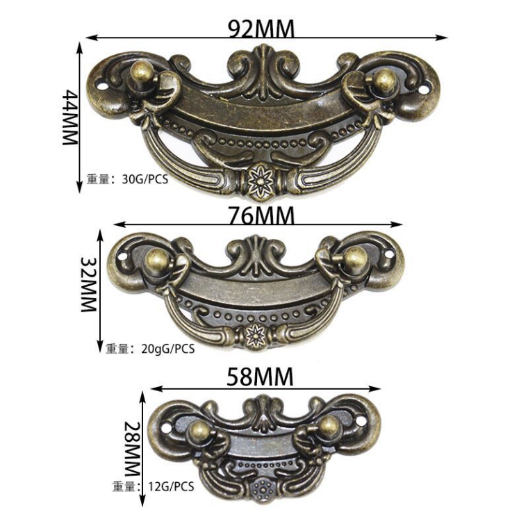 复古家具柜门拉手抽屉药柜拉手欧式仿古家装拉手锌合金拉环提手-封面