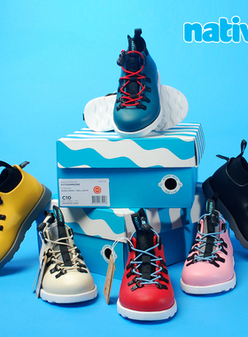 【断码瑕疵】native Fitzsimmons 亲子高帮鞋 防水暖绒马丁靴