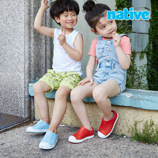 男女宝宝公主软底夏季 native印花潮牌儿童洞洞鞋 凉鞋 特惠