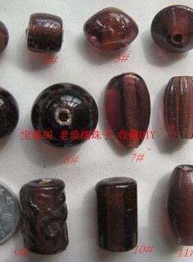 紫气东来B09手工 紫色系列老琉璃珠子配珠108子佛串项链绳毛衣链