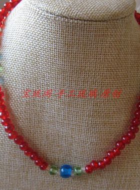 原创老琉璃珠子毛衣链