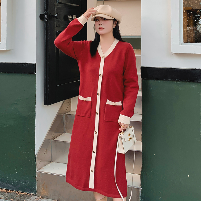 甜美H型安迪绒撞色针织