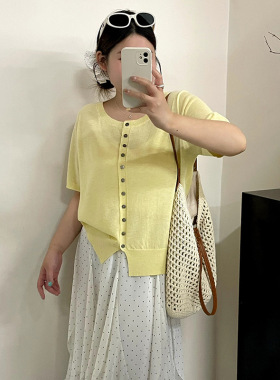 大码女装圆领休闲上衣2026夏胖mm短袖T恤女宽松百搭针织衫V23861