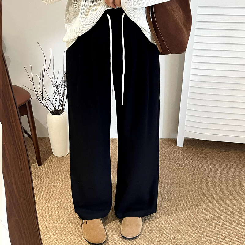 大码女装宽松休闲裤女直筒长裤2025秋季新款胖mm百搭阔腿裤拖地裤