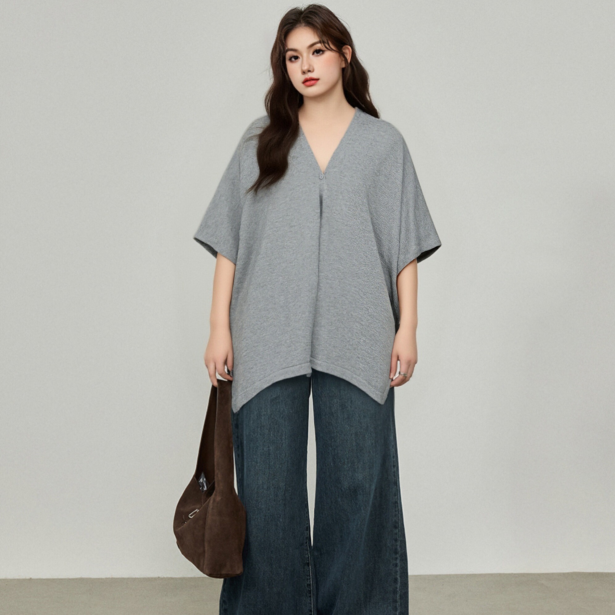 大码女装针织披肩女外搭斗篷外套2025秋季新款胖mm百搭宽松开衫