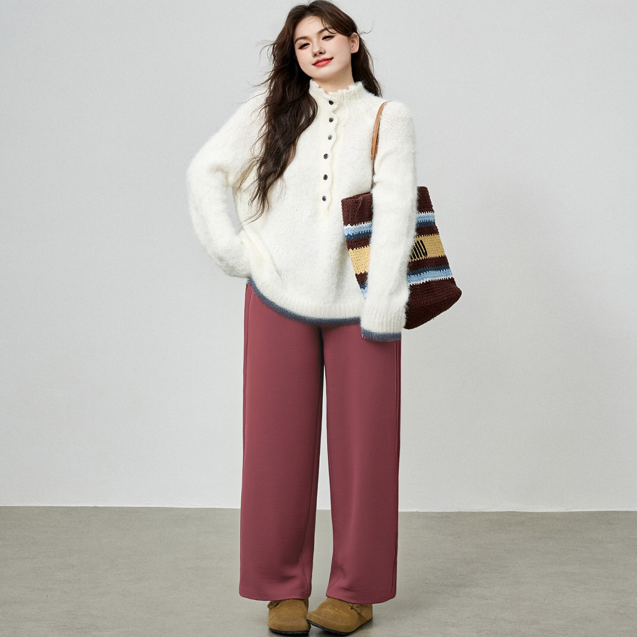 【清仓】高腰显瘦休闲裤宽松垂感裤子2024夏季新款胖mm直筒阔腿裤