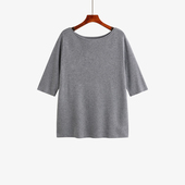 女装 女针织衫 气质一字领百搭上衣2025秋季 胖mm内搭打底衫 新款 大码