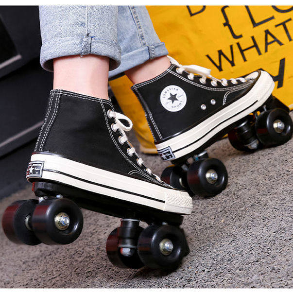 成年人双排轮帆布旱冰鞋男女儿童初学者闪光轮四轮溜冰鞋代步滑轮,运动/瑜伽/健身/球迷用品,双排轮,淘宝优惠券,粉丝福利购,淘宝优惠卷