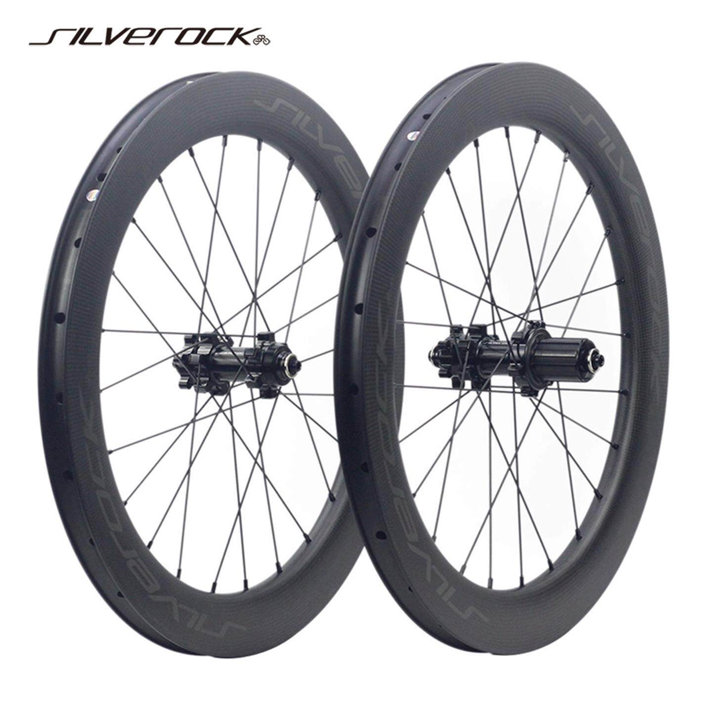 SILVEROCK SR50C碳纤维sr轮组20寸406 451碟刹折叠桶轴快拆轻小轮