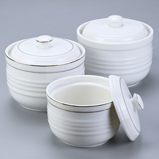 陶瓷炖盅隔水炖带盖商用酒店餐厅专用鸡蛋羹汤盅燕窝营养品小瓦罐