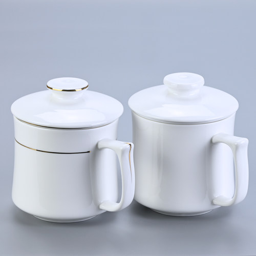 陶瓷杯带盖子会议杯专用酒店