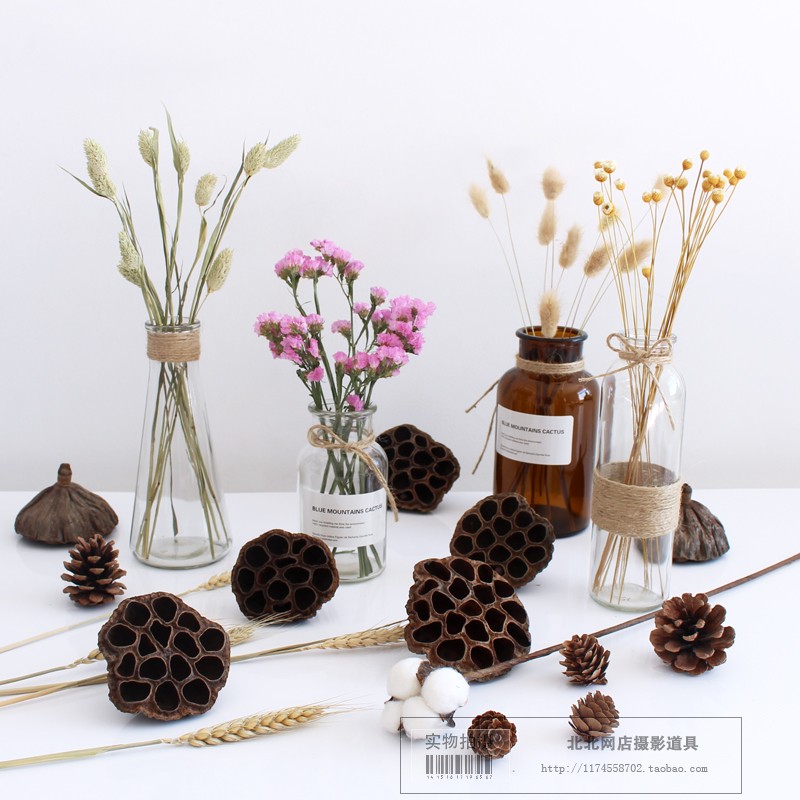 干花花瓶套装松果拍照摄影道具