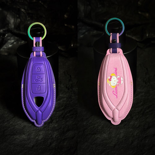 适用兰博基尼Lamborghini urus设计款手绘定制真皮汽车钥匙保护套