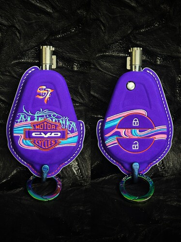 适用哈雷摩托车Harley-Davidson CVO手工定制个人专属真皮钥匙套