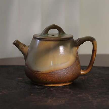 景德镇陶瓷柴烧自然落灰窑变功夫茶壶 手工茶器带过滤家用送礼品