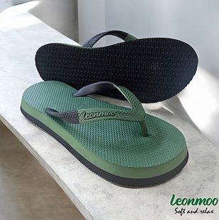 泰国进口LEONMOO橡胶厚底巴西风格 防滑水 男女士人字拖鞋