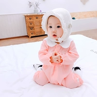 Quần áo trẻ em mùa xuân hè và quần áo sơ sinh cotton mỏng tay dài cho bé gái đồ ngủ công chúa - Áo liền quần áo giữ nhiệt trẻ em