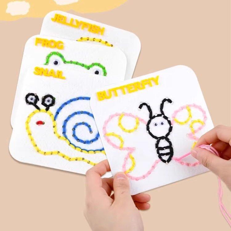 幼儿园穿线缝针刺绣手工自制教具材料包蒙氏diy缝工板手工操作区,玩具/童车/益智/积木/模型,织布机/编织刺绣/diy服装设计,淘宝优惠券,粉丝福利购,淘宝优惠卷