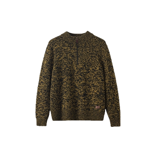 日神秋冬新款半开领拉链羊绒衫女加厚宽松针织毛衣休闲套头打底衫