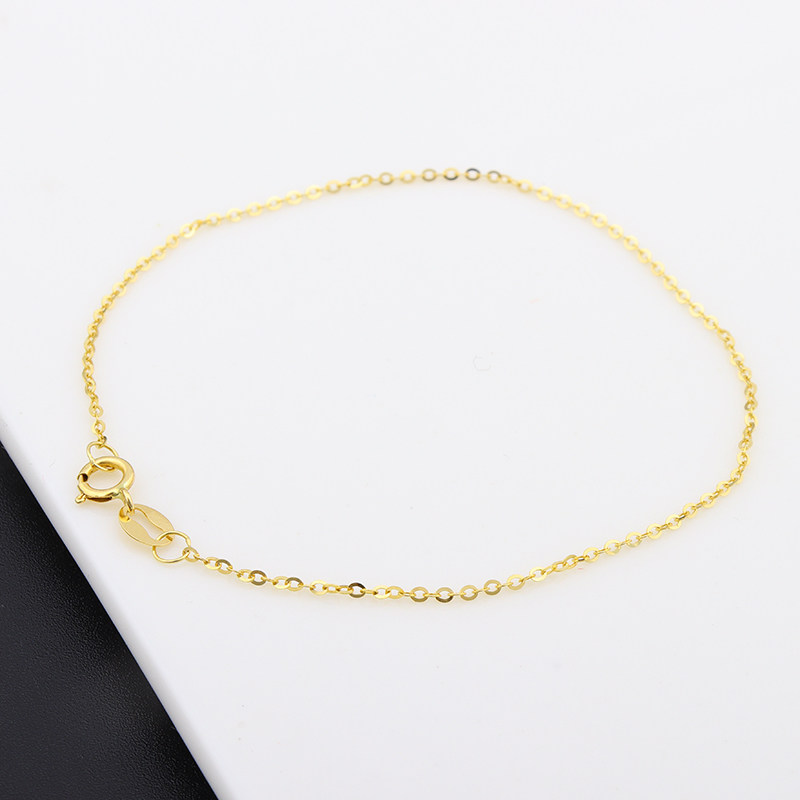 新品18K金手链 o字链素金手链脚链 珍珠碧玉蜜蜡diy配件简约时尚