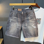 复古5五分高街裤 工装 子 宽松直筒潮牌半截裤 美式 纯棉休闲短裤 男士