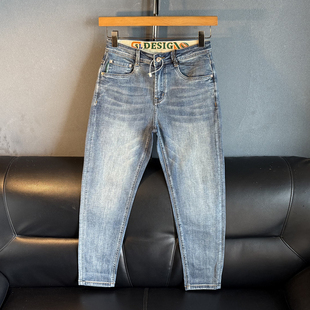 160cm潮长裤 矮小个子八分合身小脚牛仔裤 子春夏季 九分休闲裤 男款